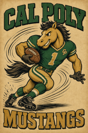 Cal Poly Mustangs Football Horse Poster Design