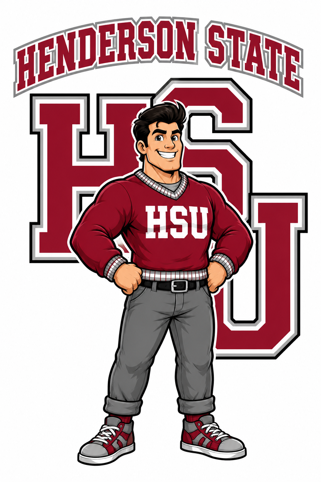 Henderson State HSU Cartoon Character Sports Wall Art