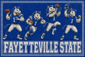 Fayetteville State Horse Football Players Vintage-Style Wall Art
