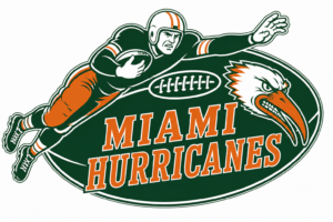Miami Hurricanes Football Player and Mascot Graphic