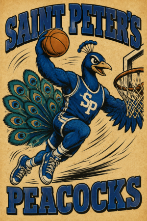 Saint Peeters Peacock Basketball Wall Art