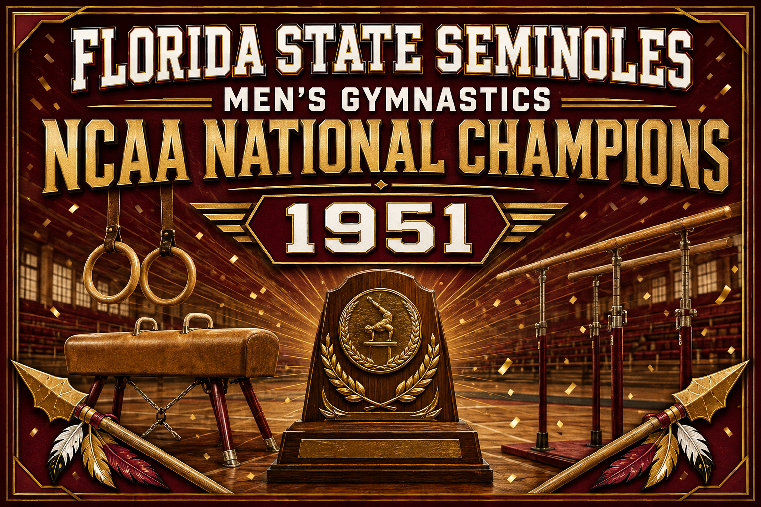 Florida State Seminoles Men’s Gymnastics 1951 Poster