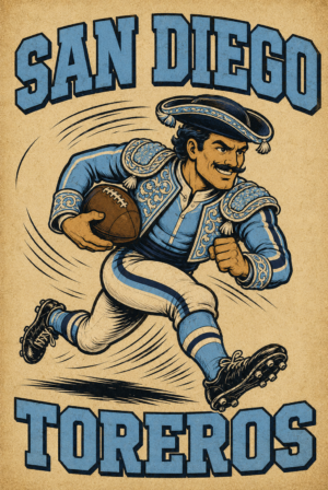 San Diego Toreros Vintage-Style Football Wall Art