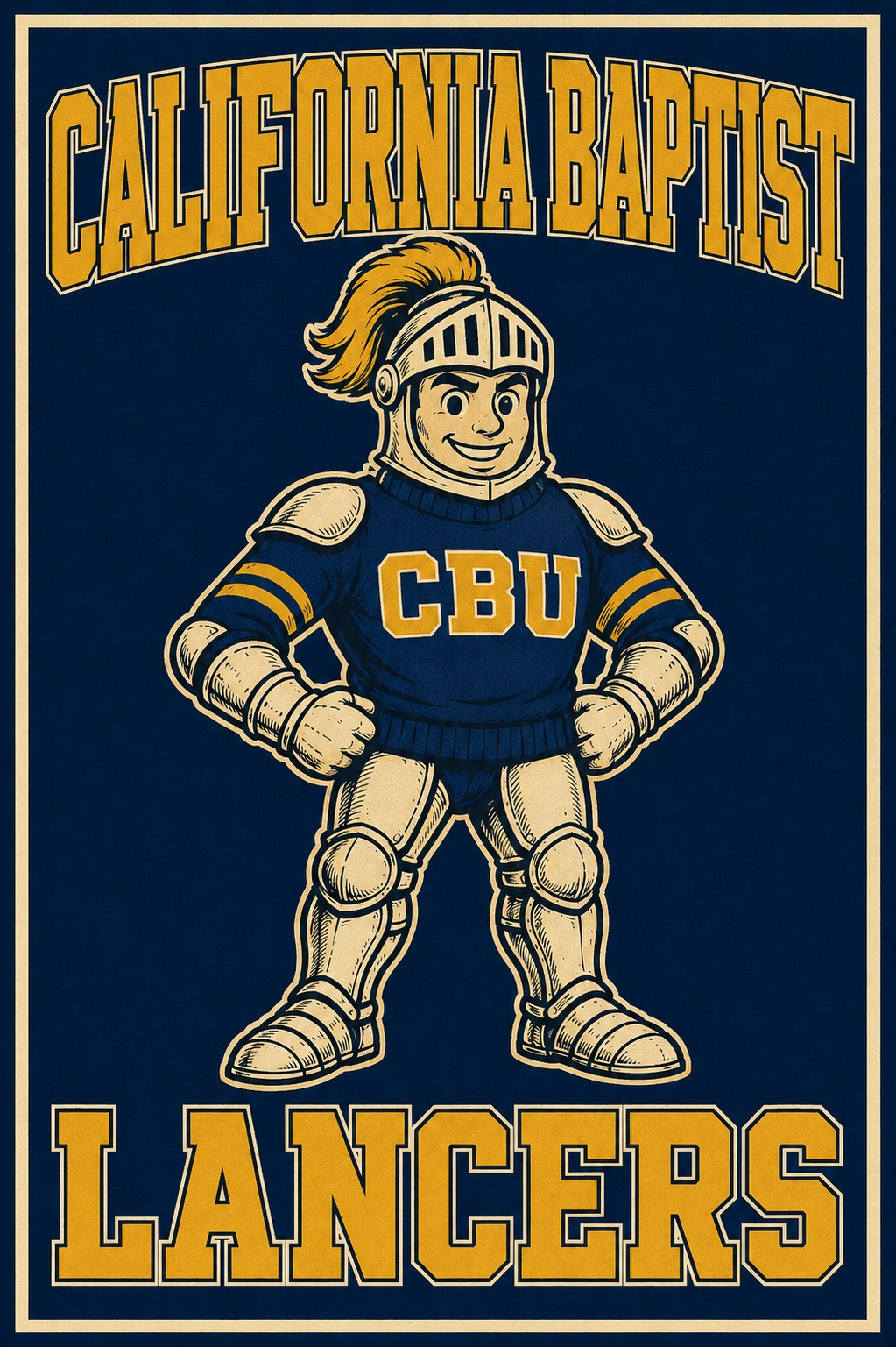 California Baptists CBU Lancers Knight Wall Art Poster