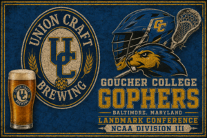 Goucher College Gophers Blue & Gold Vintage Wall Art