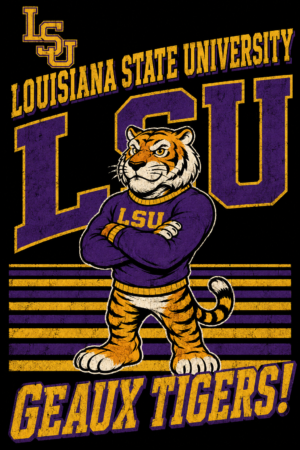 Louisiana State University Tiger Geaux Tigers Wall Art Design