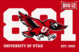 University of Utah Utes Big 12 Red Wall Art