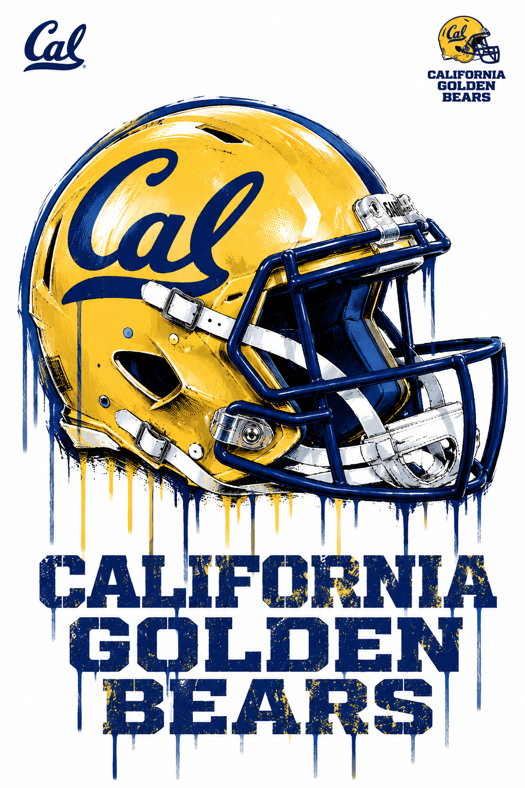 California Golden Bears Football Helmet Graphic Wall Art