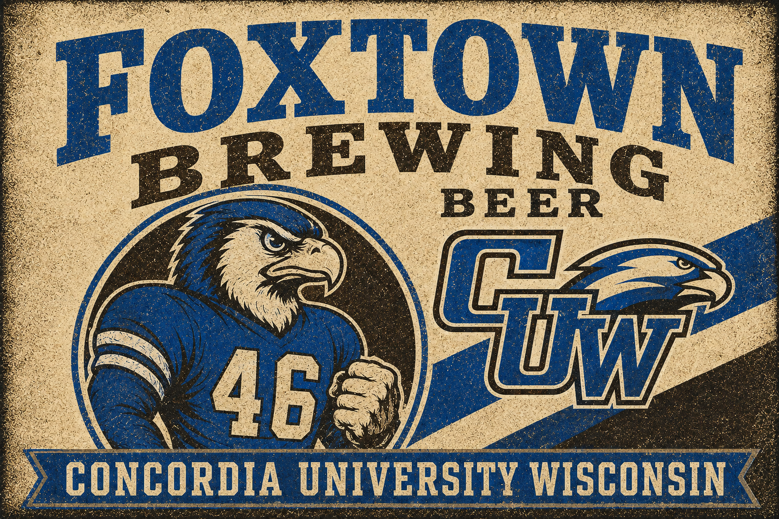 Foxtown Brewing CUW Eagle 46 Distressed Wall Art