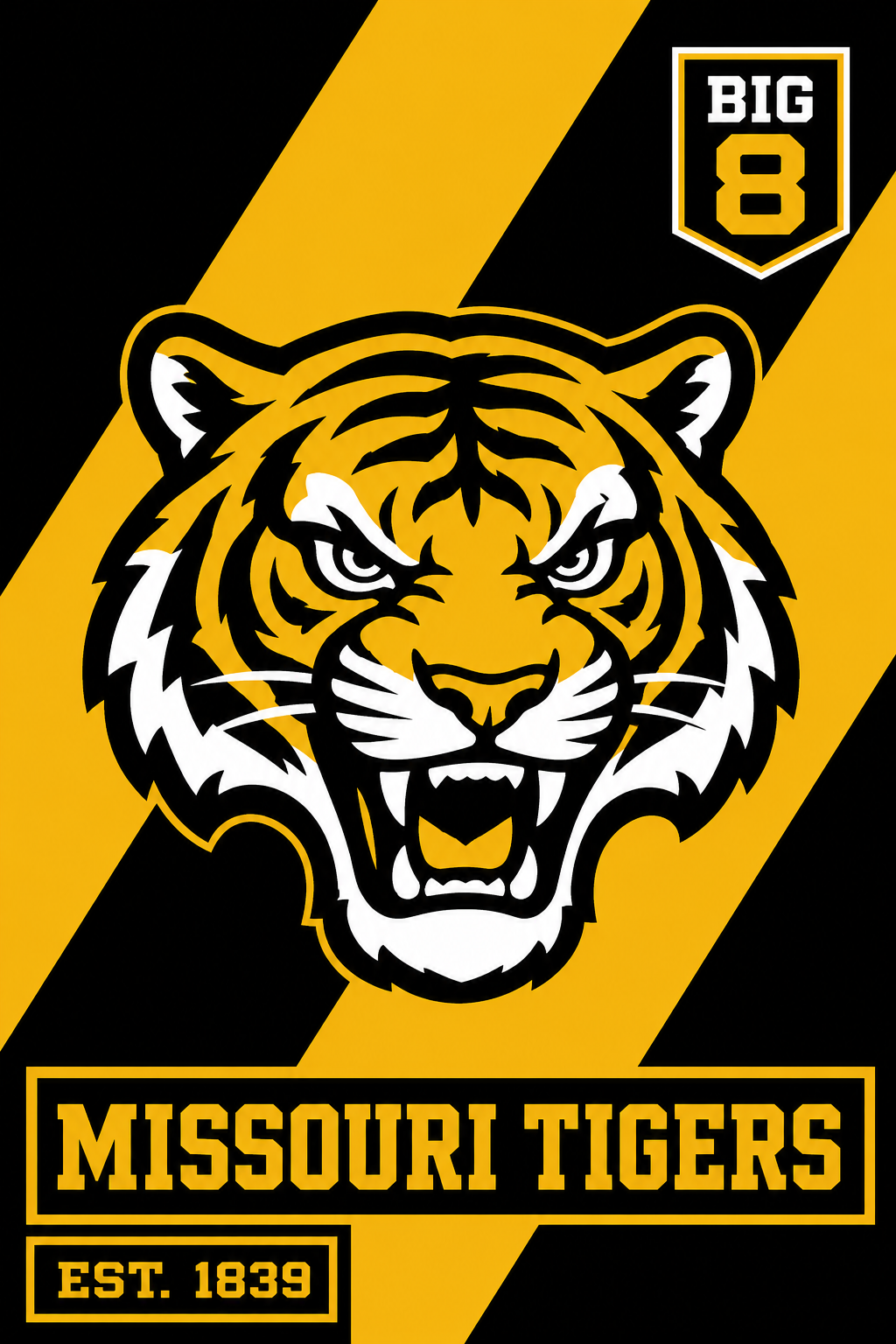 Missouri Tigers Big 8 Tiger Graphic Wall Art