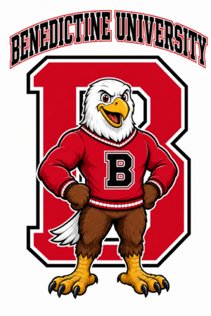 Benedictine University Eagle Mascot Red B Artwork