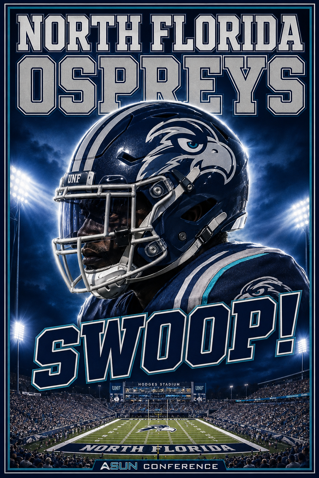 North Florida Ospreys Football Swoop Wall Art