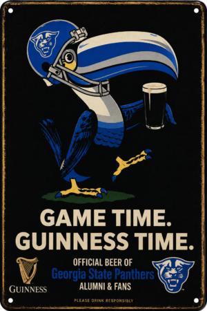 Game Time Guinness Georgia State Panthers Metal Sign