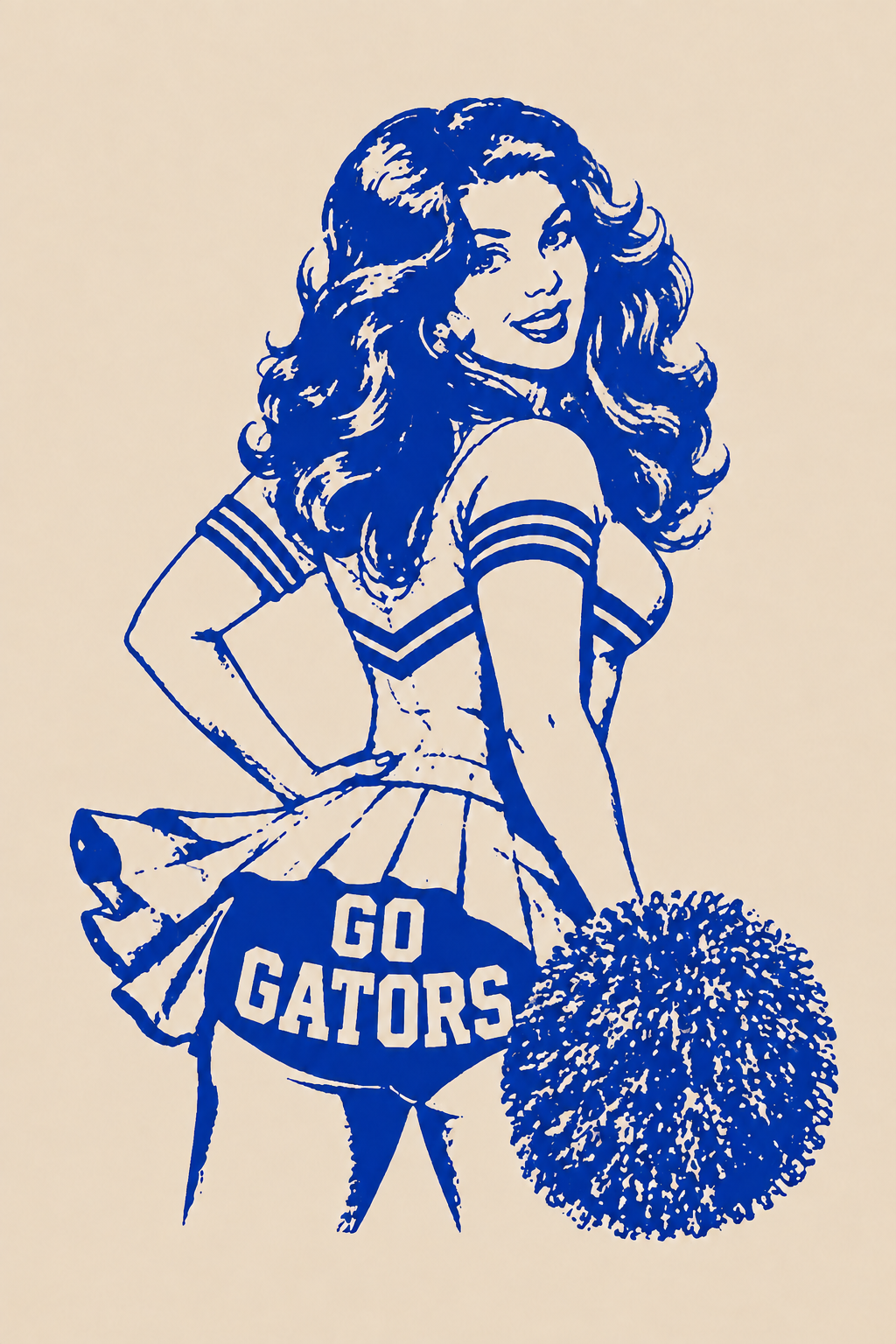 Blue Pinup Cheerleader Go Gators Wall Art Design