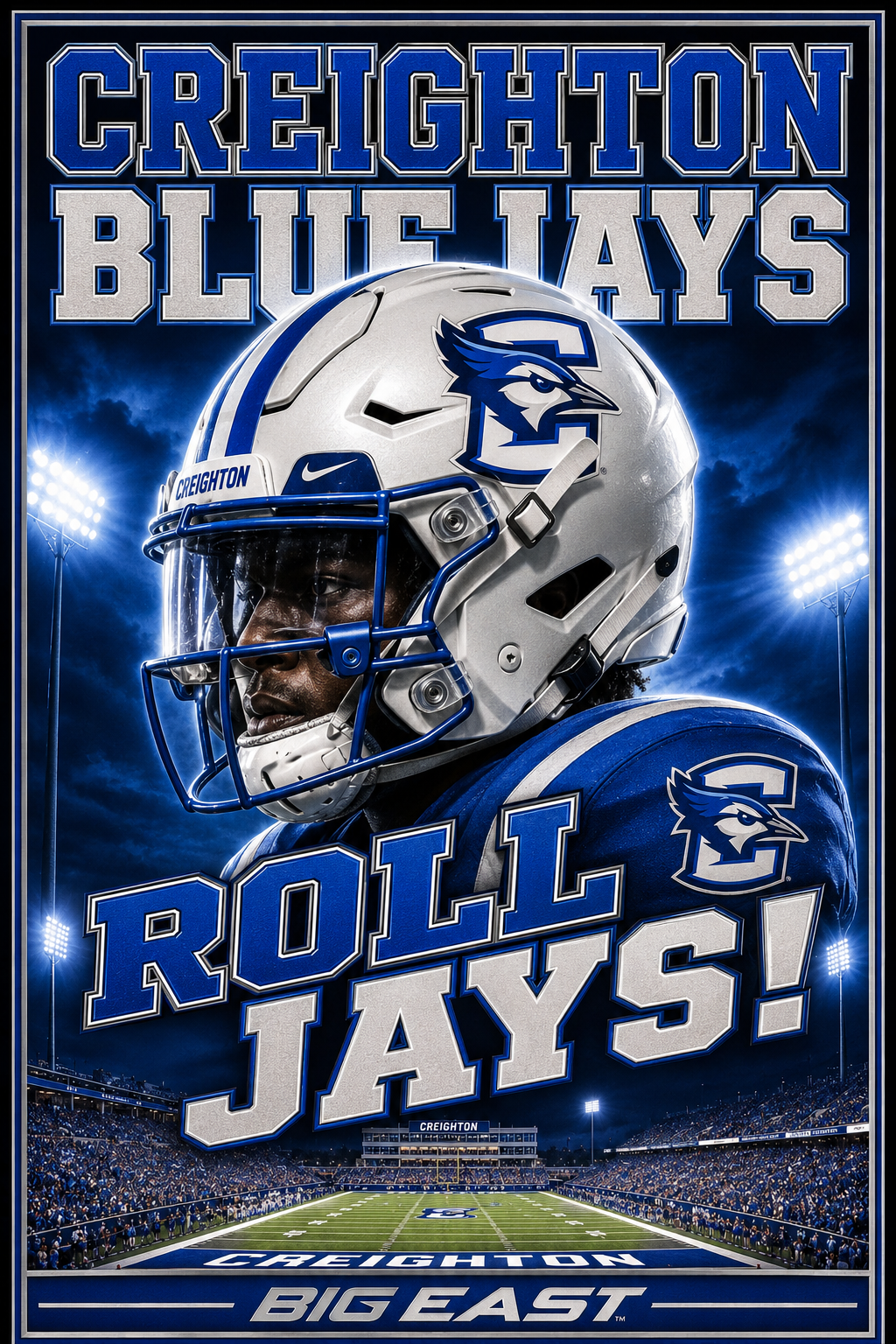 Creighton Blue Jays Football Stadium Poster