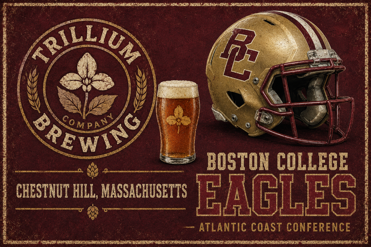 Boston College Eagles Trillium Brewing Vintage-Style Wall Art