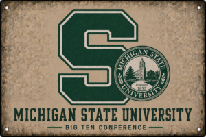 Michigan State University Big Ten Spartan S Wall Sign