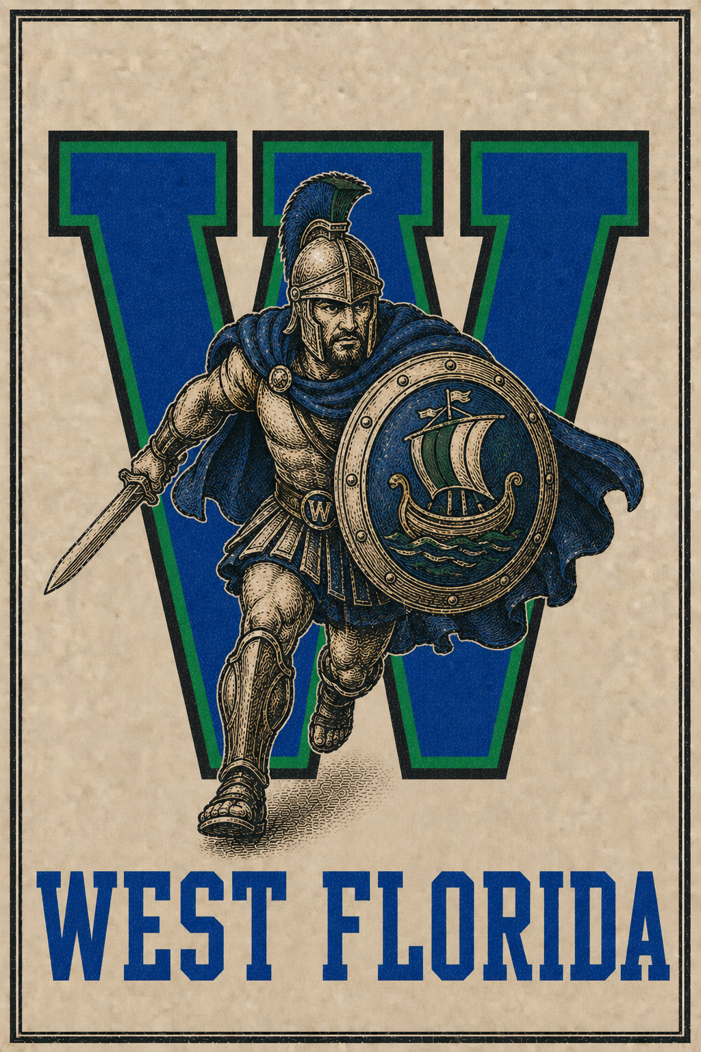 West Florida Gladiator Warrior Vintage-Style Wall Art