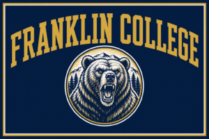 Franklin College Bear Emblem Navy and Gold Wall Art