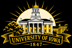 University of Iowa 1847 Black and Gold Campus Wall Art