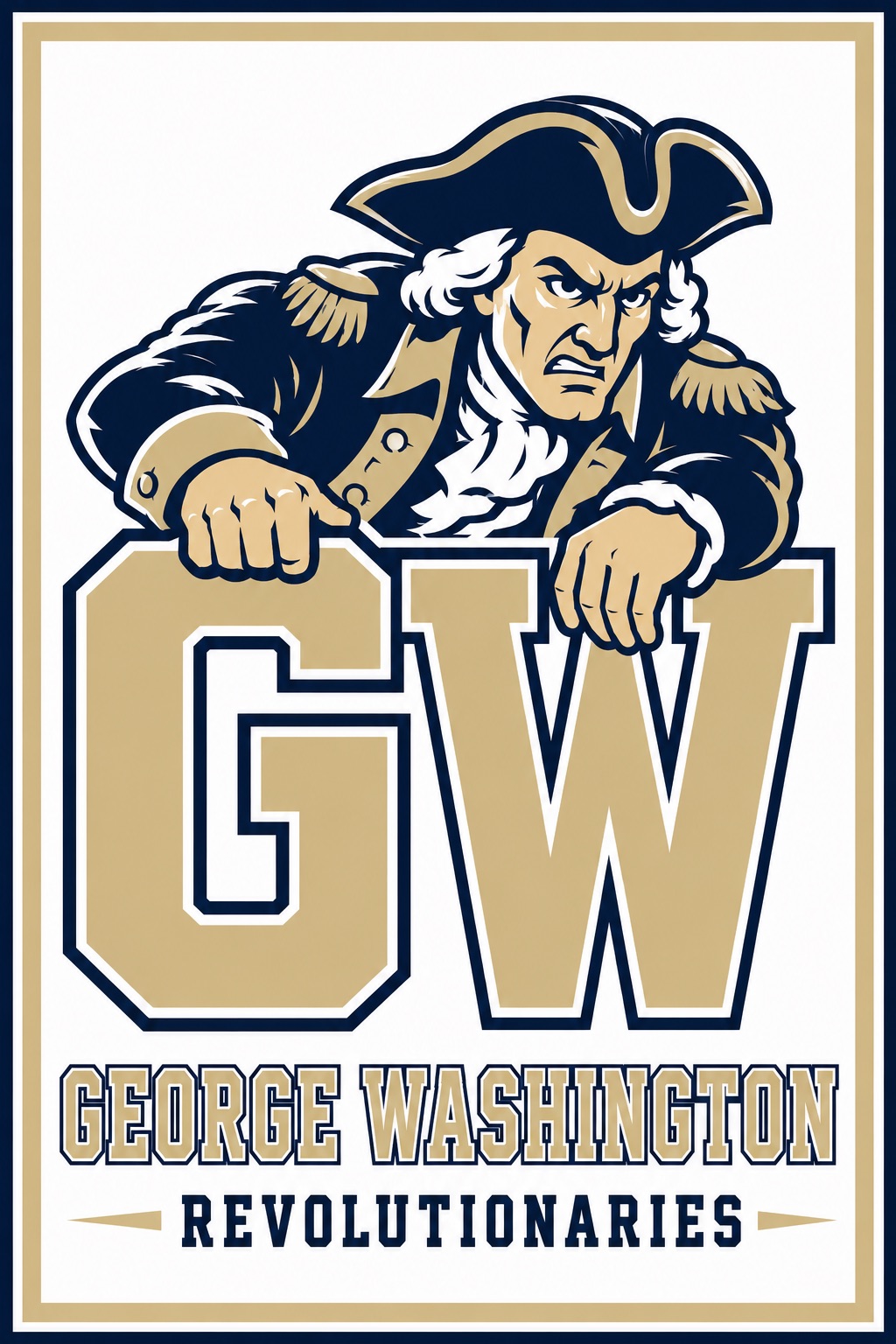 George Washington Revolutionaries Patriotic Wall Art Print