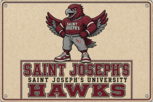 Saint Joseph's Hawks Maroon Hawk Wall Sign