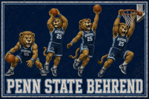 Penn State Behrend Basketball Lions Vintage-Style Wall Art