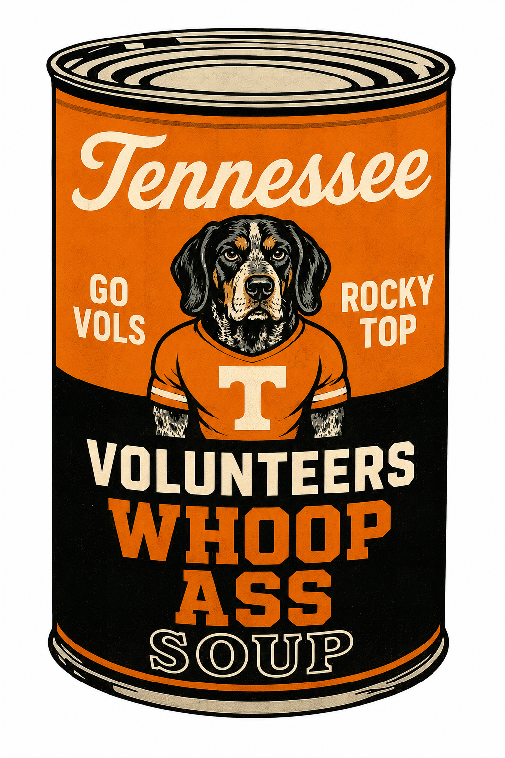 Tennessee Volunteers Bulldog Whoop Ass Soup Can Wall Art