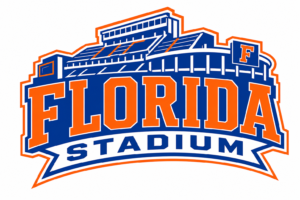 Florida Stadium Blue and Orange Graphic Wall Art
