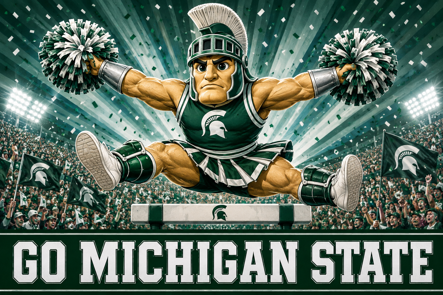 Go Michigan State Spartan Stadium Wall Art