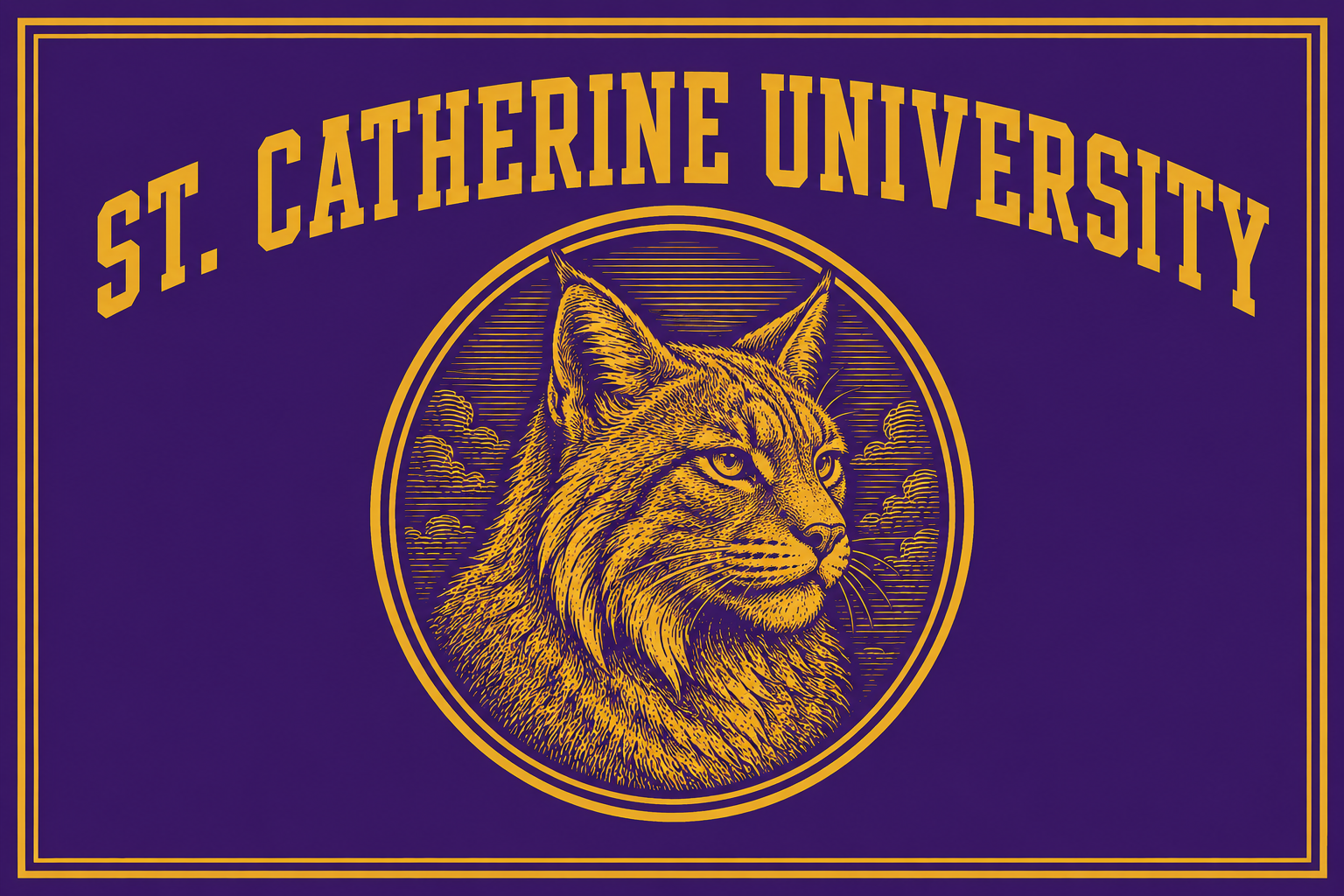 St. Catherine University Wildcat Purple and Gold Wall Art
