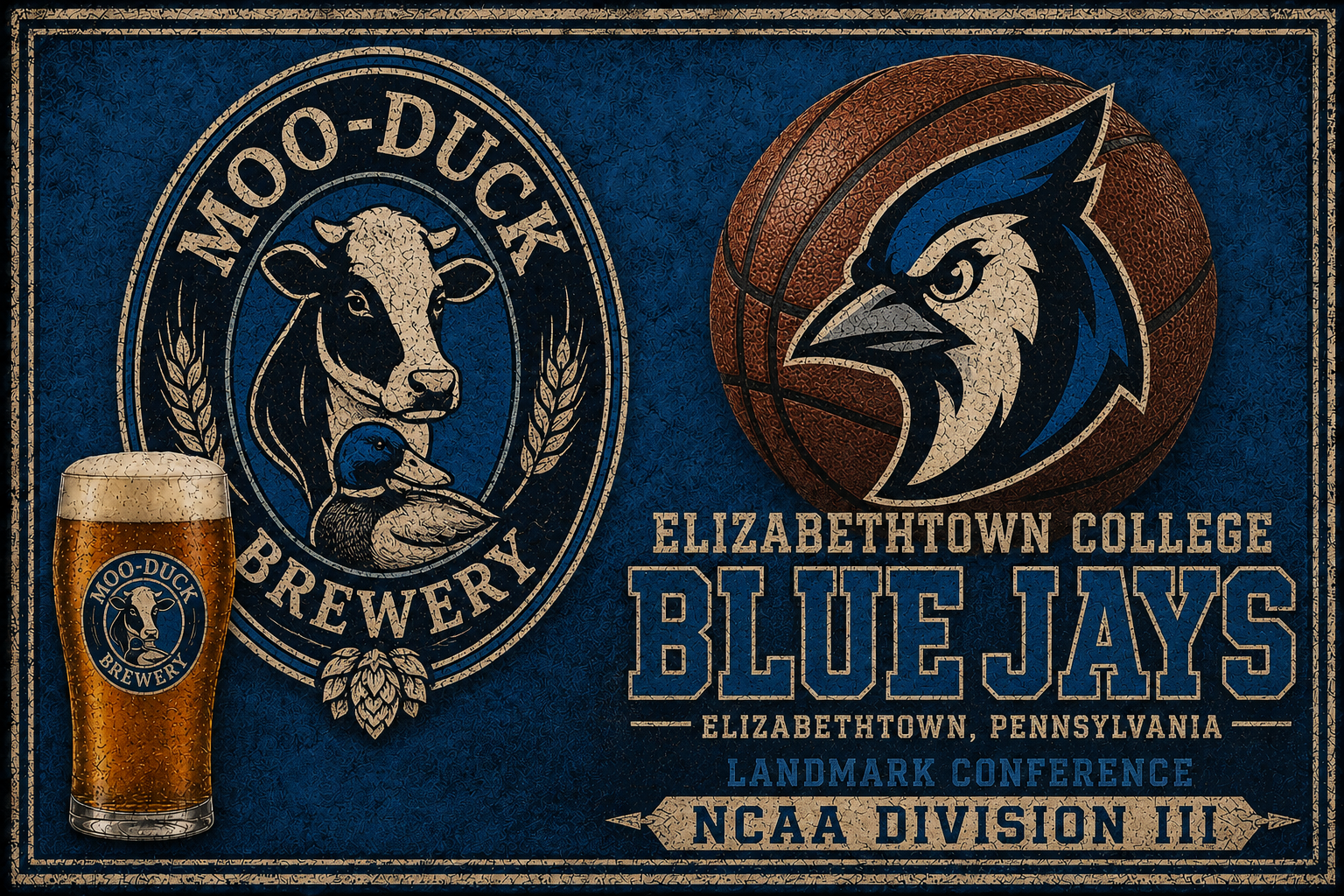 Moo-Duck Brewery Blue Jays Vintage-Style Wall Art