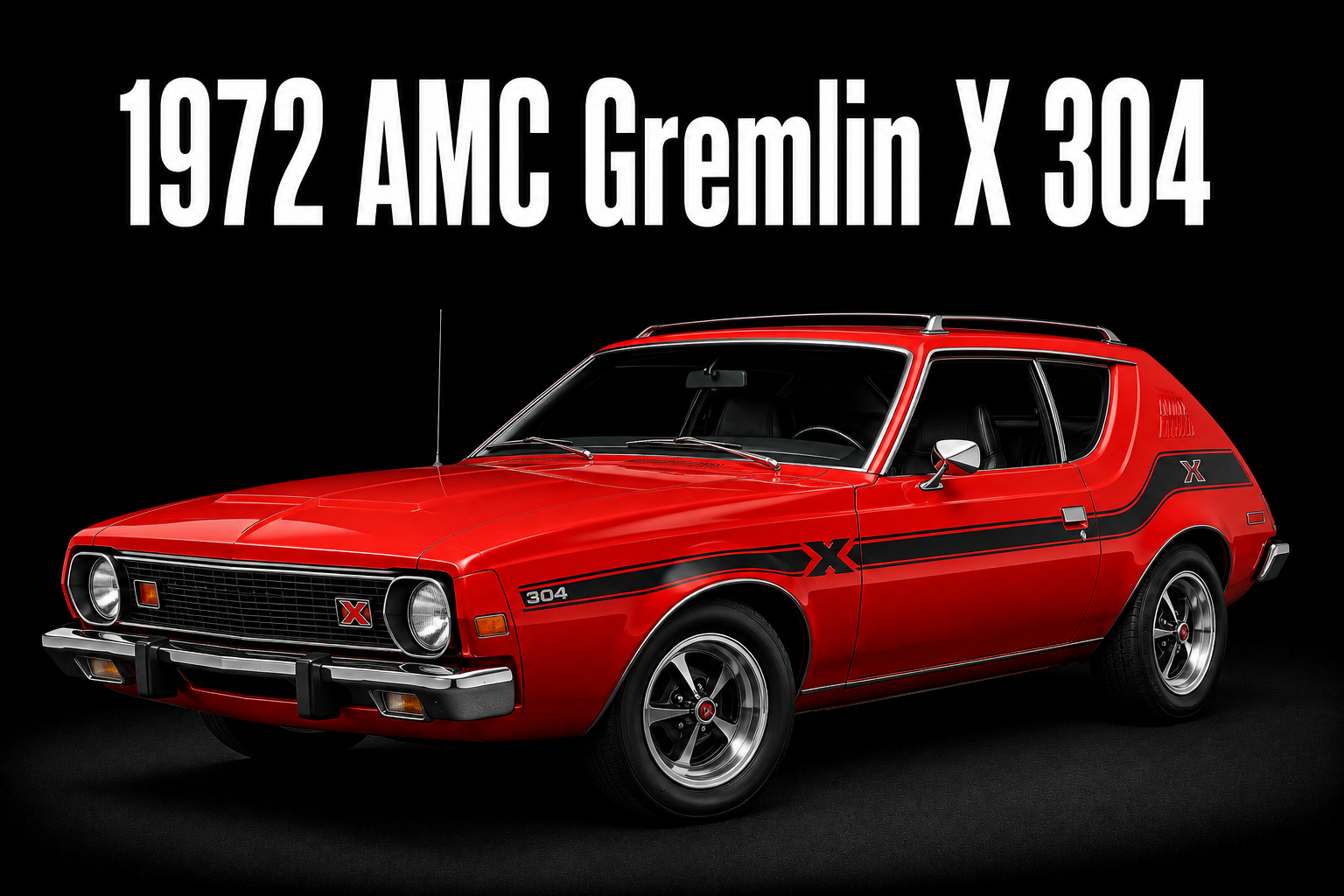 1972 AMC Gremlin X 304 Red Car Automotive Wall Art