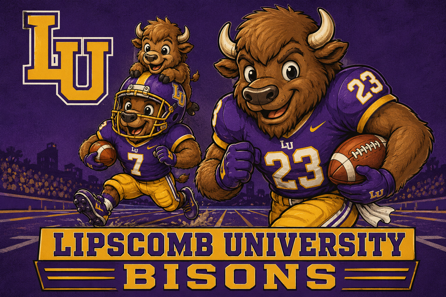 Lipscomb University Bison Football Mascot Wall Art