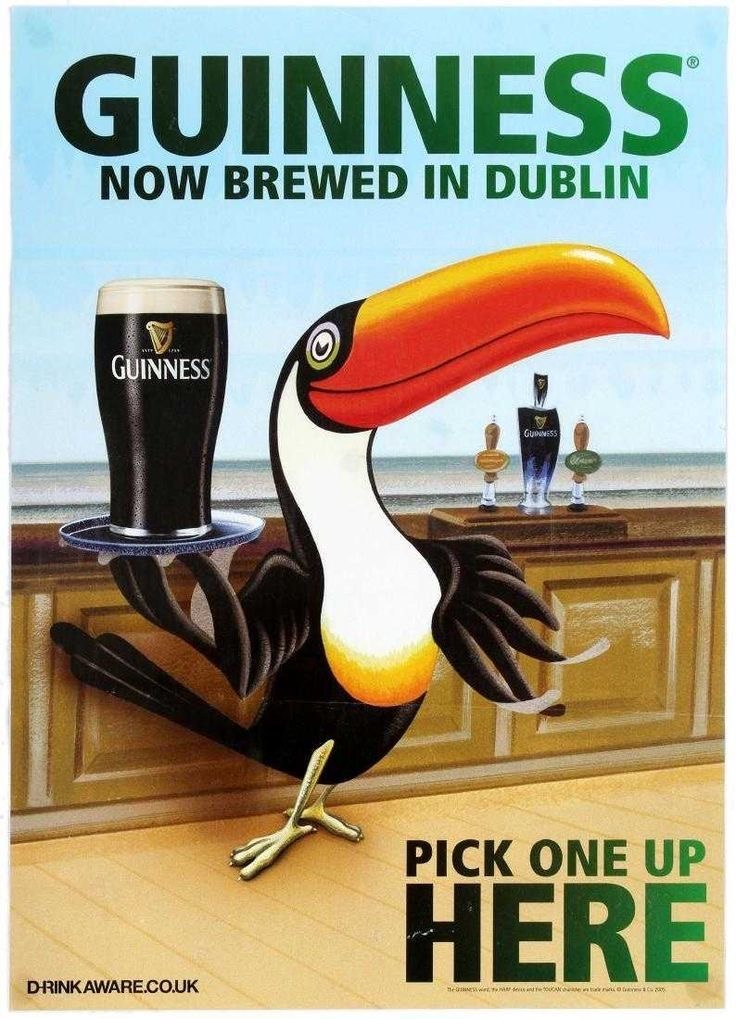 Guinness Toucan “Pick One Up Here” Pub Poster