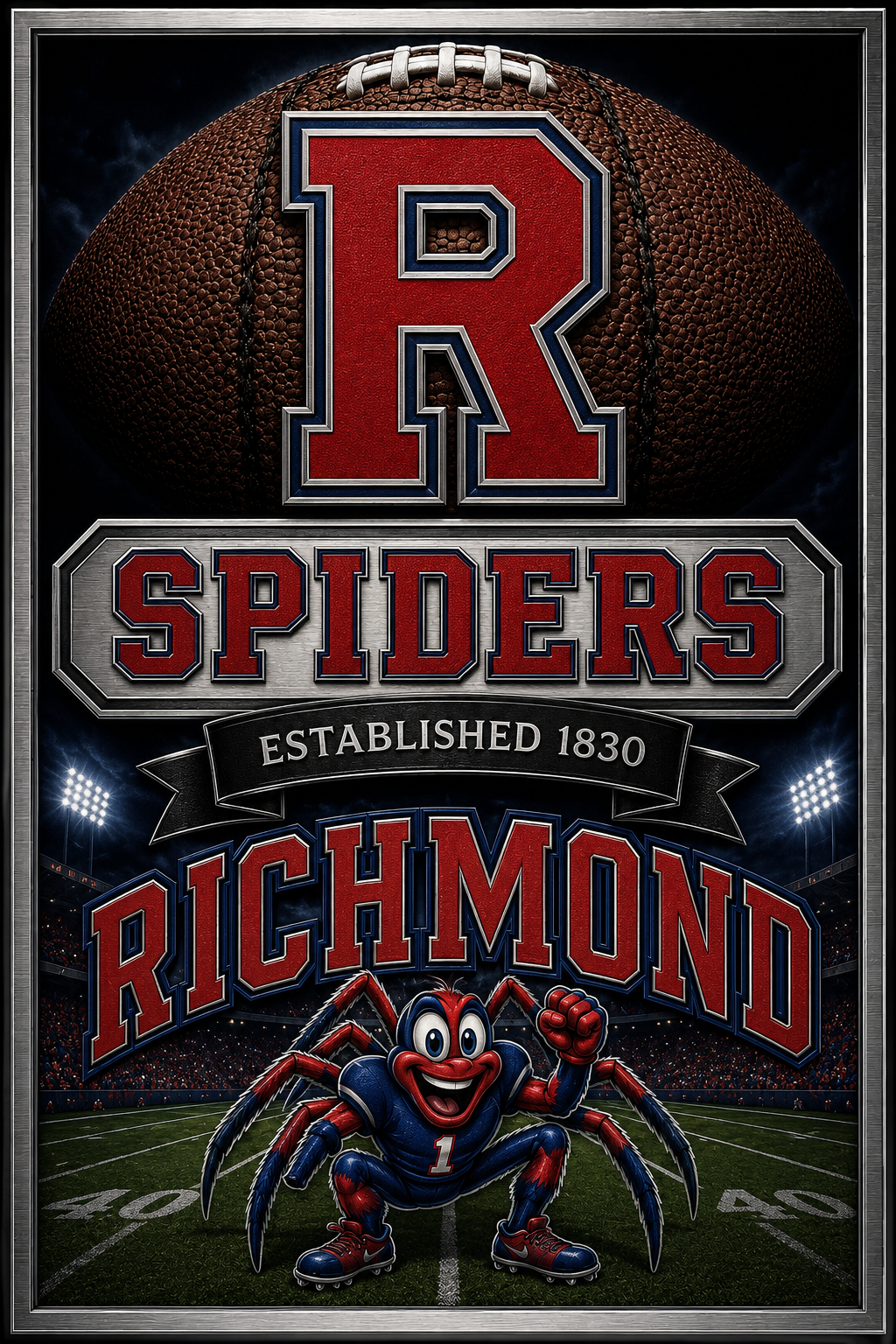 Richmond Spiders Football Style Printed Wall Art