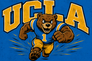 Blue and Gold Bear UCLA-Inspired Graphic Wall Art