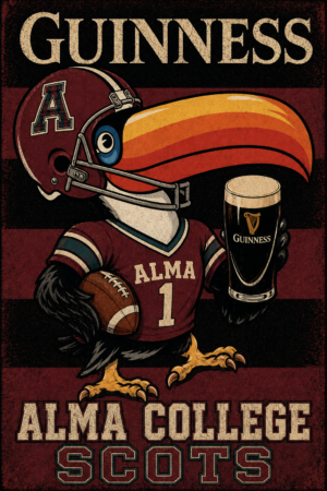 Guinness Alma College Scots Football Player Poster