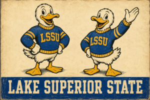 Lake Superior State Duck Characters Vintage-Style Wall Art