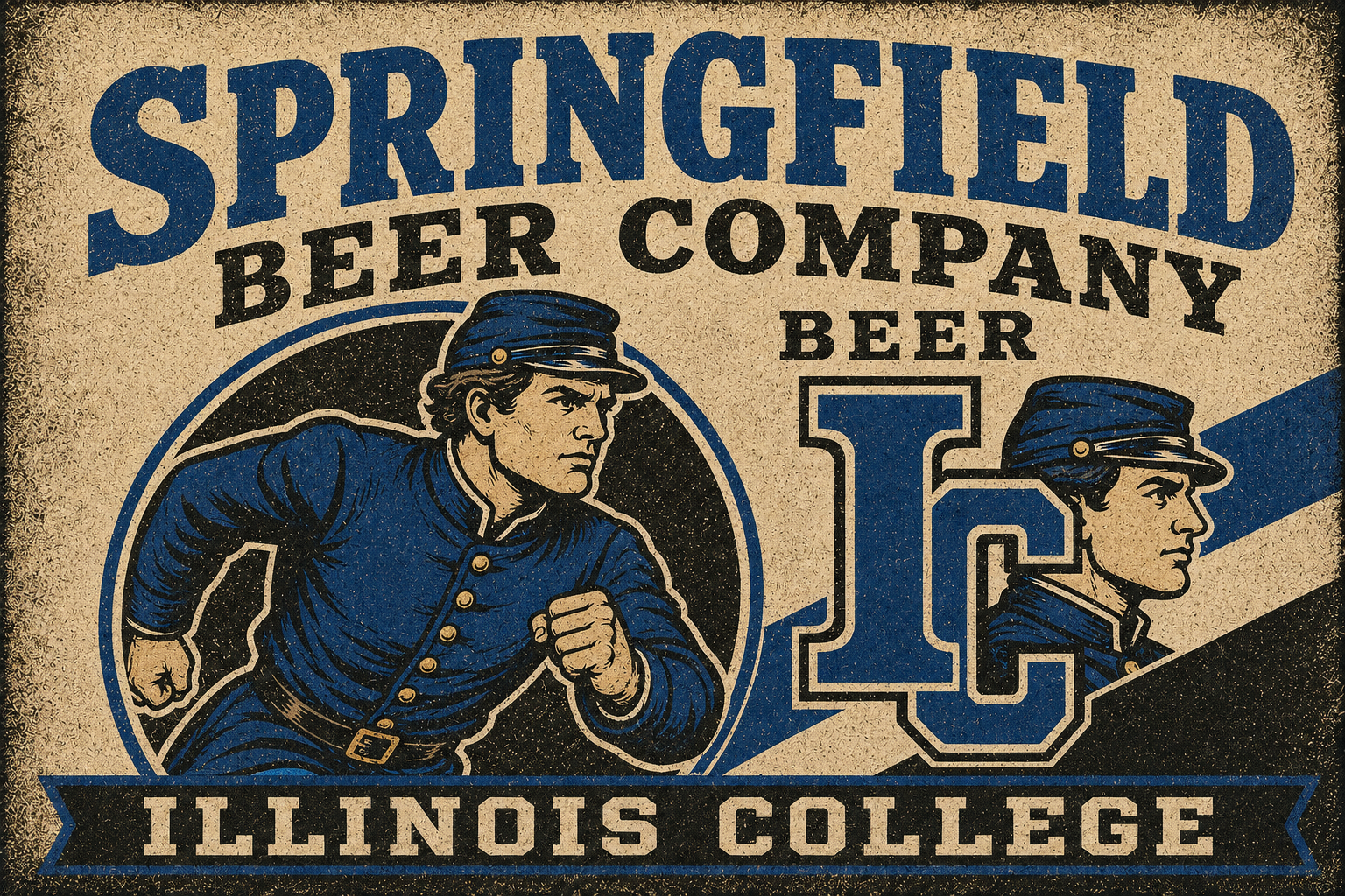 Springfield Beer Company Illinois College Vintage-Style Wall Art