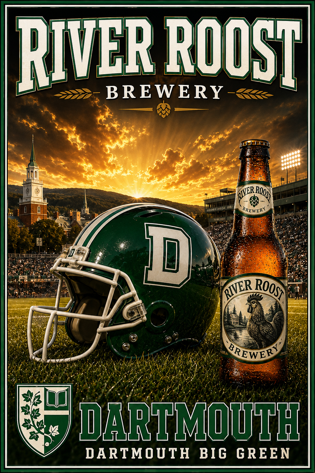 River Roost Brewery Dartmouth Football Poster