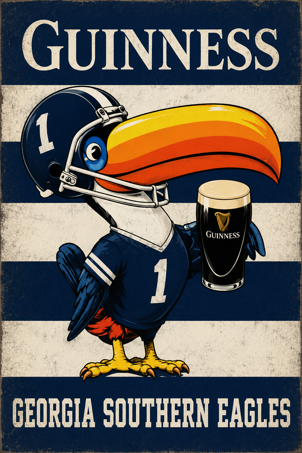 Guinness Georgia Southern Eagles Football Bird Wall Art