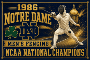1986 Notre Dame Men's Fencing Championship Wall Art