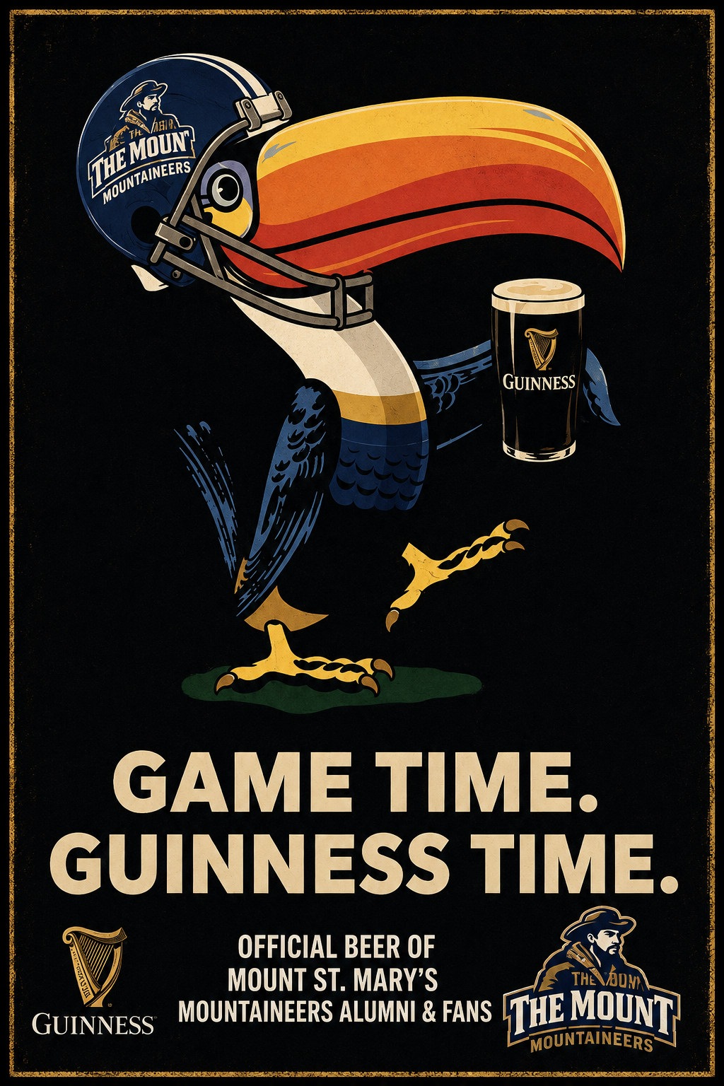 Mount St. Mary’s Mountaineers Guinness Football Wall Art