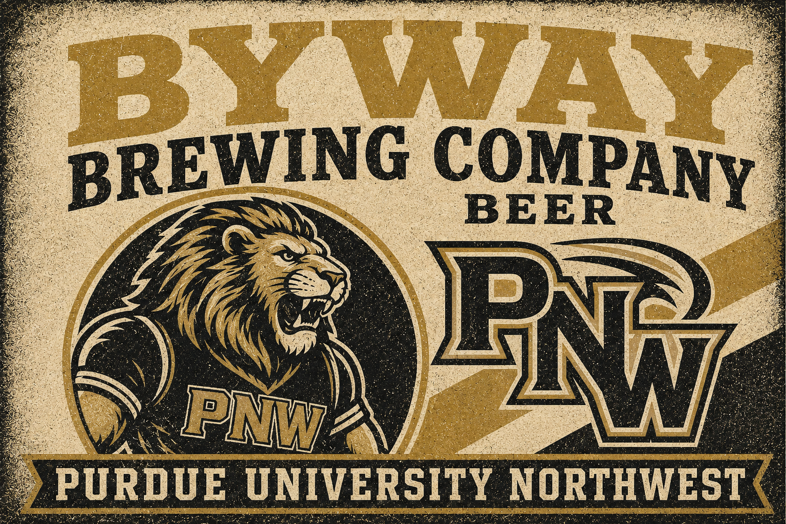 Distressed PNW Lion Brewing Company Beer Wall Art