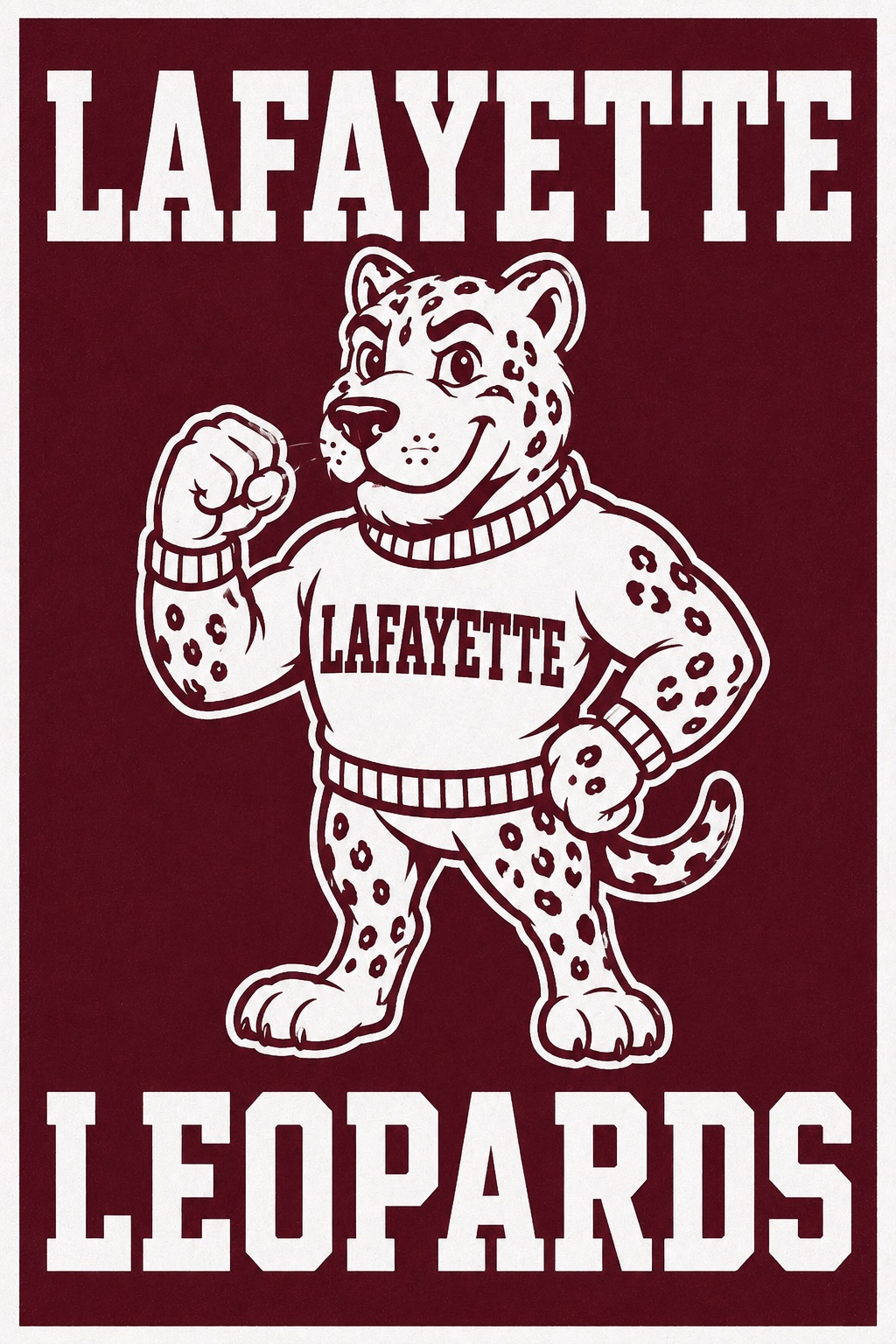 Lafayette Leopards Leopard Mascot Printed Wall Art