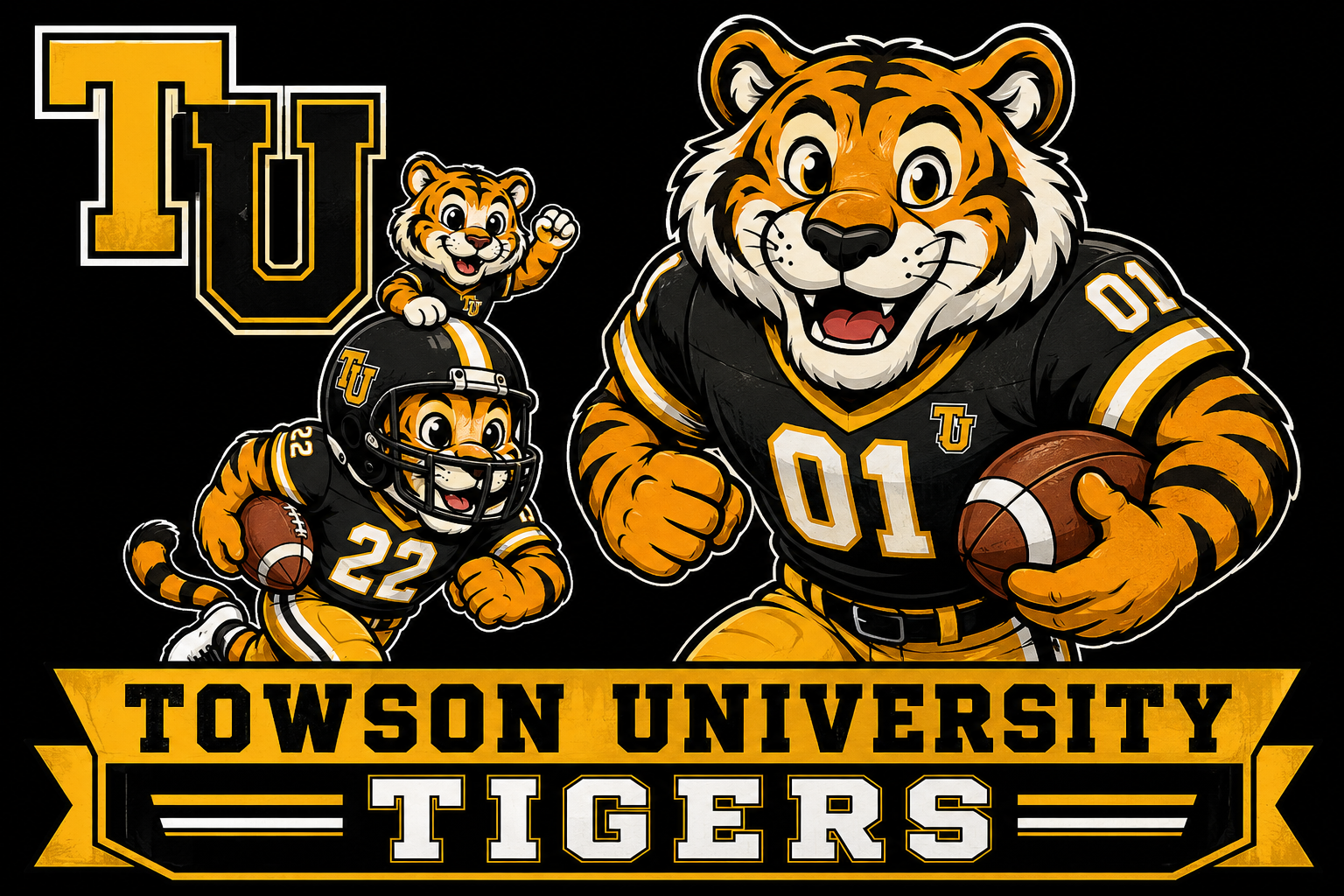 Towson University Tigers Football Tiger Artwork