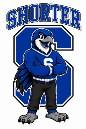 Blue Shorter Football Bird Mascot Graphic