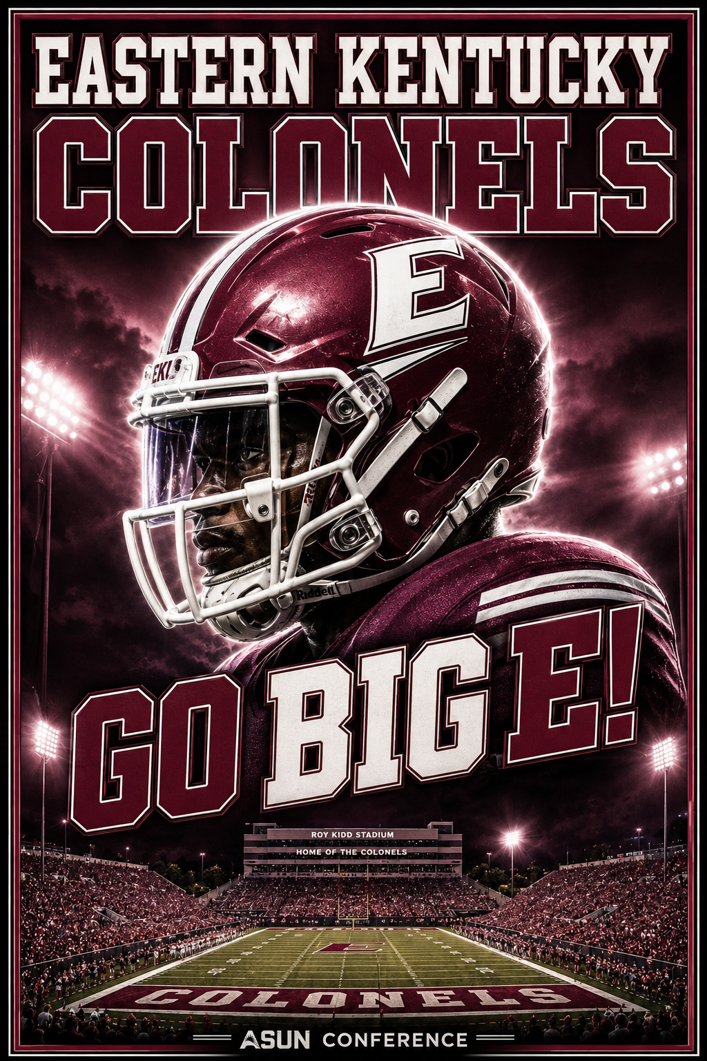 Eastern Kentucky Colonels Football Go Big E Poster