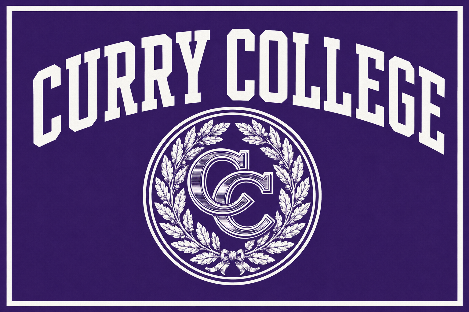 Curry College-Inspired Purple and White Wall Art